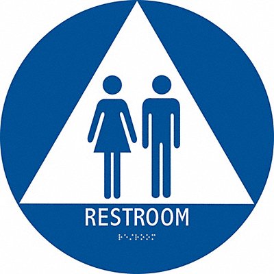 CONDOR 483U16 ADA Braille Facility Sign 12x12in Plstic