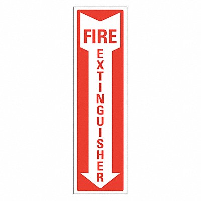 LYLE LCU10066RD4x14 Fire Extinguisher Sign 14x4in Reflective
