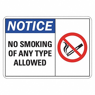 LYLE LCU10031NP10x7 No Smoking Sign 7 inx10 in Plastic