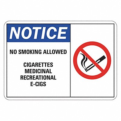 LYLE LCU10033RDPK27x10 No Smoking Sign 10x7in Reflective Sheet PK2