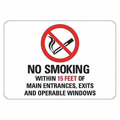 LYLE LCU10038RA10x7 No Smoking Sign 7 in x 10 in Aluminum