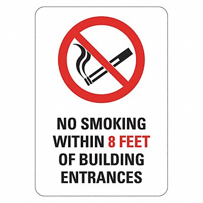 LYLE LCU10040ED7x10 No Smoking Sign 10inx7in Non-PVC Polymer