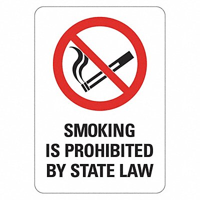 LYLE LCU10041RA10x14 Reflective No Smoking Sign 14x10in Alum