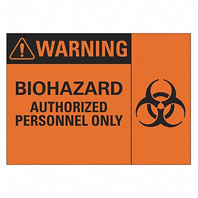 LYLE LCU10050NA10x7 Biohazard Sign 7 in x 10 in Aluminum