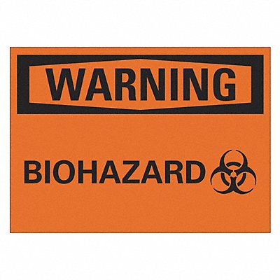 LYLE LCU10052NA10x7 Biohazard Sign 7 in x 10 in Aluminum
