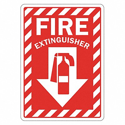 LYLE LCU10071RA7x10 Rflct Fire Extinguisher Sign 10x7in Alum