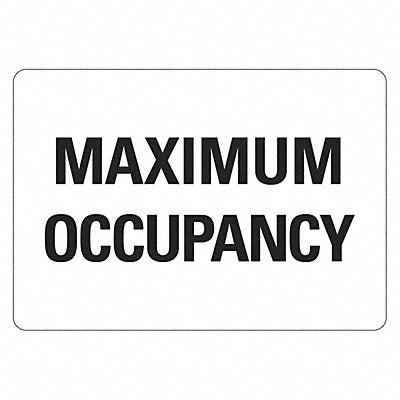 LYLE LCU10150RA14x10 Reflective Maximum Occpncy Sign 10x14in Alum