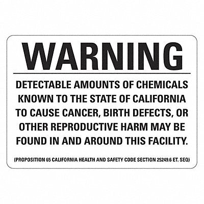 LYLE LCU60172ED14x10 Eco Asbestos Warn Sign 10x14in Non-PVC