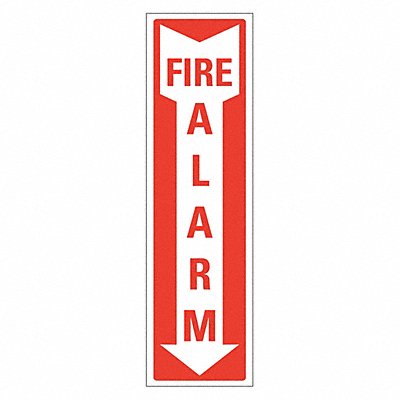 LYLE LCU10064RA4x14 Reflective Fire Alarm Sign 14x4in Alumin