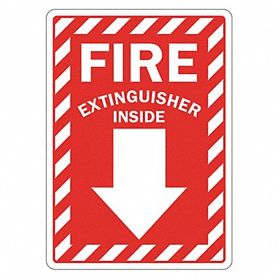 LYLE LCU10073RA10x14 Reflective Fire Extingsher Sign 14x10in Alum