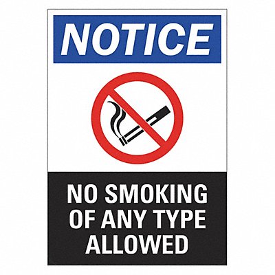LYLE LCU10028NP7x10 No Smoking Sign 10 inx7 in Plastic