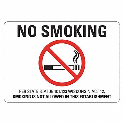 LYLE LCU10198EDPK210x7 Eco No Smoking Sign 7inx10in Non-PVC PK2