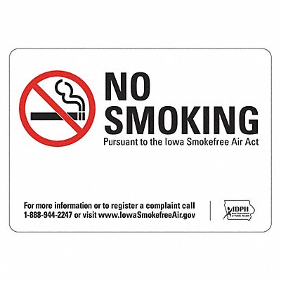 LYLE LCU10199EDPK210x7 No Smoking Sign 7x10in NoPVC Polymer PK2