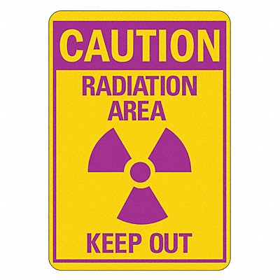 LYLE LCU10014NA10x14 Radiation Caution Sign 14inx10in Alum