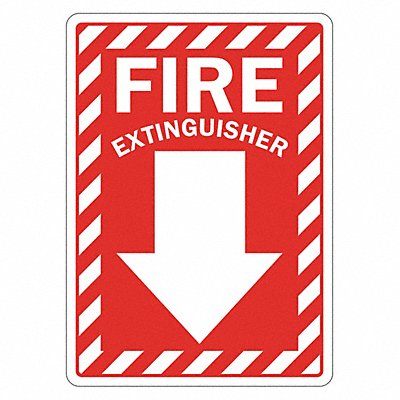 LYLE LCU10072RD10x14 Fire Extinguisher Sign 14x10in Reflective