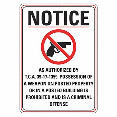 LYLE LCU10160NP10x14 Security Sign 14 in x 10 in Plastic