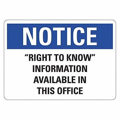 LYLE LCU10185NP14x10 Safety Sign 10 in x 14 in Plastic