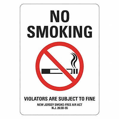 LYLE LCU10191NP10x14 No Smoking Sign 14 inx10 in Plastic
