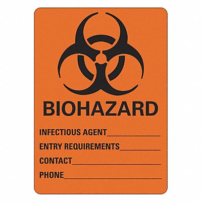 LYLE LCU12013NP10x14 Biohazard Sign 14 in x 10 in Plastic