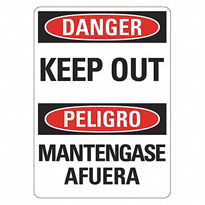 LYLE LCU40759NP10x14 Danger Sign 14 in x 10 in Plastic