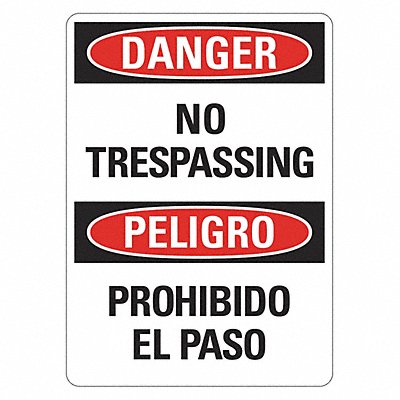 LYLE LCU40754NP10x14 Danger Sign 14 inx10 in Plastic
