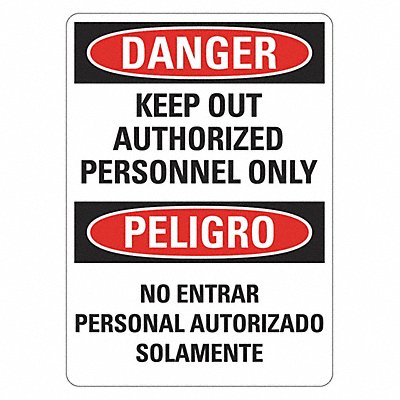 LYLE LCU40758NP10x14 Danger Sign 14 inx10 in Plastic