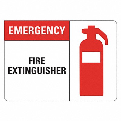 LYLE LCU10079GA10x7 Aluminum Fire Extinguisher Sign 7x10in