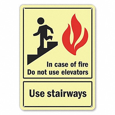 LYLE U11021GA7x10 Aluminum Elevator Hazard Sign 10x7in