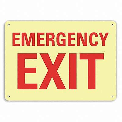 LYLE U71074GA10x7 Aluminum Emergency Exit Sign 7x10in