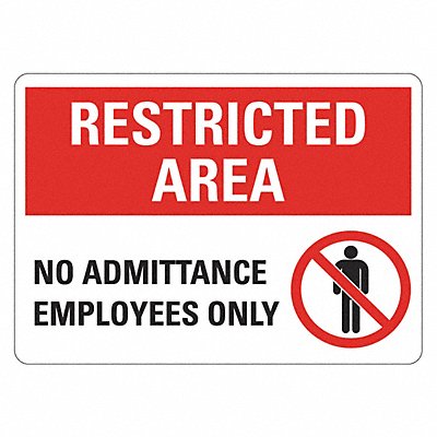 LYLE LCU10166RA14x10 Reflective No Admittance Sign 10inx14in Alum