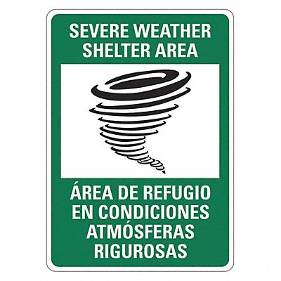 LYLE LCU12005RA10x14 Reflective Emrgncy Shelter Sign 14x10in Alum