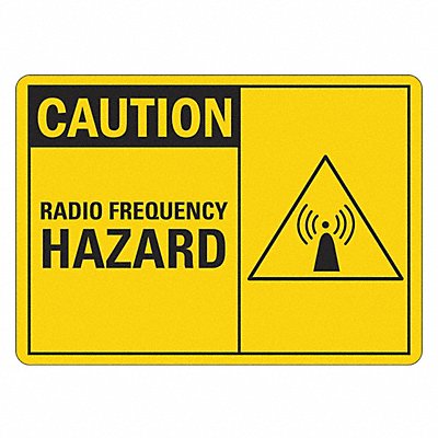 LYLE LCU30502RA14x10 Rflct Radio Fields Caution Sign 7x14in