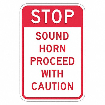 LYLE T11213HI12x18 Reflective Lift Truck Trfc Stop Sign 18x12in