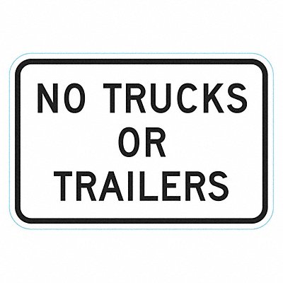 LYLE T16274HI18x12 No Trucks Traffic Sign 12 x 18