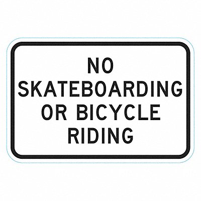 LYLE T16275HI18x12 Reflective No Skateboards Sign 12x18in Alum