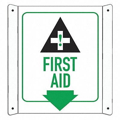 LYLE LCDF0004NA8x10 Aluminum First Aid Sign 10x8in Aluminum