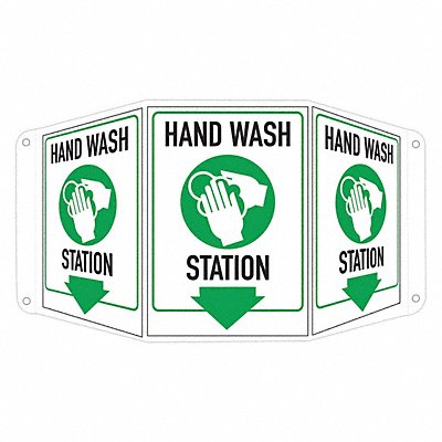 LYLE LCTB0024NA7x10 Alum Hand Wash Station Sign 10x17 1/2in