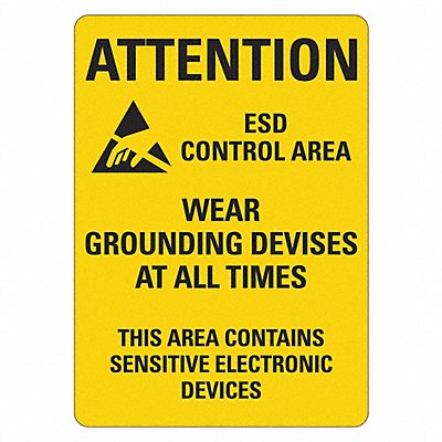 LYLE LCU12016NPPK510X14 Grounding Attention Sign 14x10in PK5