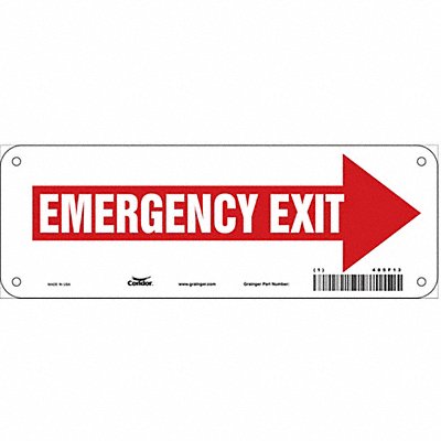 CONDOR 485F13 Safety Sign 3.5in x 10in Glow Vinyl