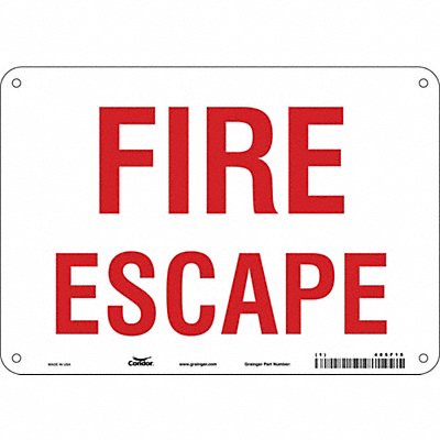 CONDOR 485F15 Safety Sign 7 in x 10 in Aluminum