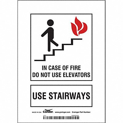 CONDOR 485F29 Safety Sign 7 in x 5 in Vinyl