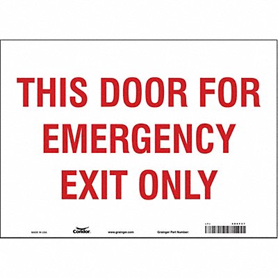 CONDOR 485F37 Safety Sign 10 in x 14 in Vinyl