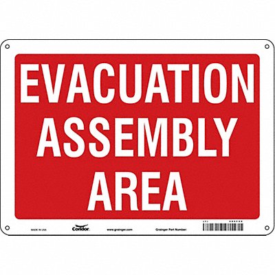 CONDOR 485F40 Safety Sign 10 in x 14 in Aluminum