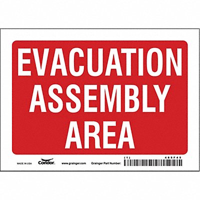 CONDOR 485F45 Safety Sign 5 in x 7 in Vinyl
