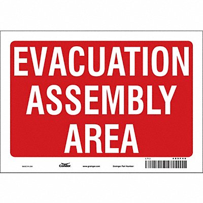 CONDOR 485F46 Safety Sign 7 in x 10 in Vinyl