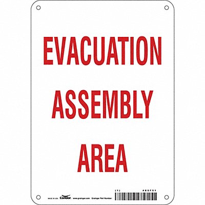 CONDOR 485F51 Safety Sign 10 in x 7 in Polyethylene