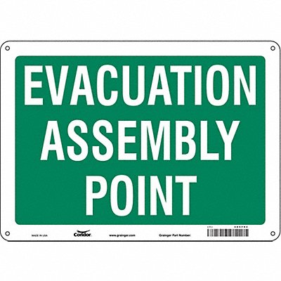 CONDOR 485F62 Safety Sign 10 in x 14 in Aluminum