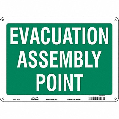 CONDOR 485F69 Safety Sign 10 in x 14 in Polyethylene