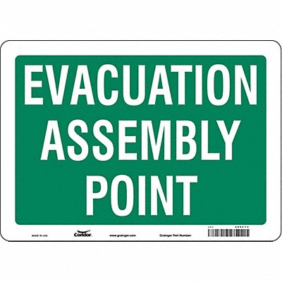 CONDOR 485F73 Safety Sign 10 in x 14 in Vinyl