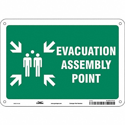 CONDOR 485F76 Safety Sign 7 in x 10 in Aluminum